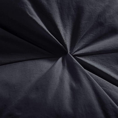Luxurious Goose Down Feather Fiber Comforter Duvet Insert, Exquisite Pinch Pleat Black Design, Oversize Palatial King 120 x 98, Premium Baffle Box 100% Egyptian Cotton, 90 oz Fill Weight