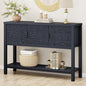 FATORRI Console Table for Entryway, Modern Sofa Table with Storage, Entry Tables with Shelf for Living Room Hallway (47.24 Inch Wide, Navy Blue)