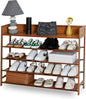 Bamboo Shoe Rack Organizer, 5 Tier Shoe Shelf Storage Organizer, for Entryway, Hallway, and Closet (Brown-39)