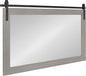 Kate and Laurel Cates Farmhouse Horizontal Wood Framed Wall Mirror, 40 x 26, Gray, Barn Door-Inspired Rustic Mirrors for Wall