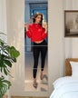 Glass Wall Mirror Tiles 12" x 12" Frameless Full Length Mirror Wall Mounted Full Body Mirrors for Bedroom Home Gym Door Bathroom (4PCS)