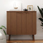 Fluted Buffet Cabinet – Modern Wood Sideboard with 2-Doors & Shelves, Multifunctional Storage Cabinet & Credenzas for Entryway, Dining & Living Room, Walnut