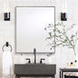 24x32 Inch Black Bathroom Mirror for Wall, Aluminum Frame Rectangle Rectangular Vanity Mirror, Modern Large for Bedroom, Living Room, Horizontal or Vertical