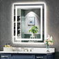 28x32 Inch LED Bathroom Mirror with Lights Front and Backlit Lighted Vanity Mirror for Bathroom Wall with 3 Colors Dimmable Anti-Fog Memory Shatter-Proof IP54 Waterproof Horizontal/Vertical