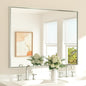 TETOTE Brushed Nickel Bathroom Vanity Mirror 48" x 36" Beveled Framed Bathroom Wall Mirror for Over Sink Brushed Nickel, Tempered Glass, Modern Farmhouse Bedroom, Entryway, Living Room