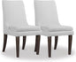 Upholstered Dining Chairs Modern Sidechair Performance Fabric High Back Armlesschair for Diningroom Kitchen,White,Set of 2(1 Box)