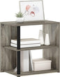Furinno Romain 2-Tier End Table, French Oak/Black