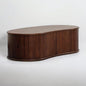 NTC Ripple Coffee Table, Modern Oval Wooden Center Table with Vertical Groove Design, Stylish Living Room Decor, Contemporary Minimalist Style for Home and Office, Effortless Assembly - Dark Walnut