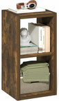 Furinno Cubicle Open Back Decorative Cube Storage Organizer, 2-Cube, Amber Pine