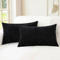 CaliTime Throw Pillow Covers Decorative 16 X 26 Inches Pack of 2 Cozy Chenille Cushion Cases for Couch Sofa Bed Living Room Home Black