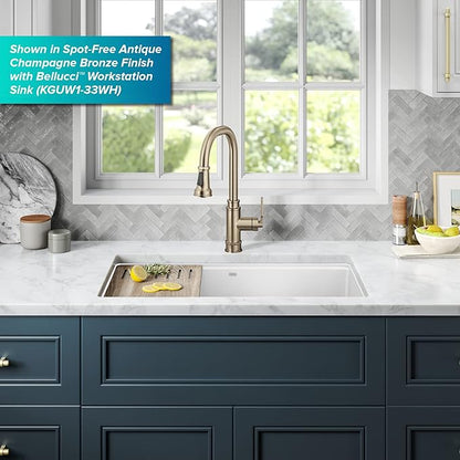 KRAUS Allyn Transitional Industrial Pull-Down Single Handle Kitchen Faucet in Matte Black, KPF-4101MB