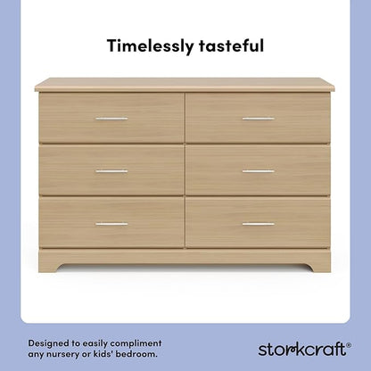 Storkcraft Brookside 6-Drawer Dresser (Driftwood) – GREENGUARD Gold Certified, Nursery & Kids Storage, Nursery Essentials, Kids Room Storage, Durable Bedroom Dresser