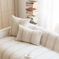 Pack of 1 Decorative Throw Pillow Covers 20x20 Inch, Pillow Cases for Living Room Couch Bedroom Farmhouse Home Decor, Soft Stripe Chenille Cushion Covers for Sofa Beige,20''x20''