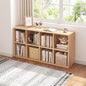 8 Cube Organizer Bookcase - Fabric Storage Bins Container, Open Shelf Simple Compartments Bookshelf, Oak