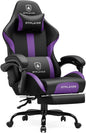 GTRACING Gaming Chair with Foot Rest & Pocket Spring Cushion, Ergonomic High Back Computer Chair with Headrest & 360°-Swivel Seat for Home Office Desk, PU Leather, Purple