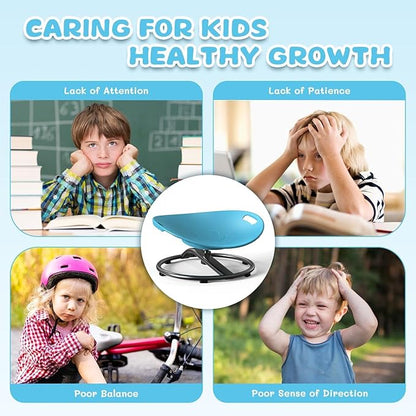 Spinning Chair for Autistic Kids - Sensory Spinning Chair for Autistic Children with Safety Handle & Non-Slip Design, Swivel Chairs for 3-12 Years Kids Autism(Blue)