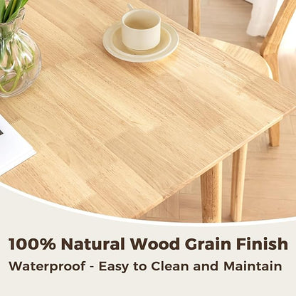 DELAVIN 29.5" Solid Wood Dining Table, Square Kitchen Desk, Modern Dining Table, Cafe Table for Living Room Dining Room, Easy Assembly, Natural
