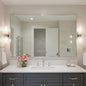 24x40 Inch Nickel Bathroom Mirror for Wall, Aluminum Frame Rectangle Rectangular Vanity Mirror, Modern Large for Bedroom, Living Room, Horizontal or Vertical