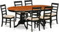 East West Furniture PLPF7-BCH-C 7 Piece Dining Table Set Consist of an Oval Dinner Table with Butterfly Leaf and 6 Linen Fabric Dining Room Chairs, 42x78 Inch, Black & Cherry
