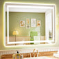50x36 Inch LED Bathroom Mirror with Lights Front and Backlit Lighted Vanity Mirror for Bathroom Wall with 3 Colors Dimmable Anti-Fog Memory Shatter-Proof IP54 Waterproof Horizontal/Vertical