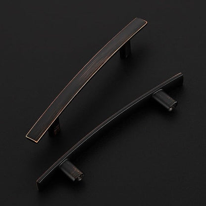 30 Pack Cabinet Handles 3.75" Hole Center - Curved Cabinet Pulls Oil Rubbed Bronze Drawer Pulls for Kitchen Cupboard Solid Hardware for Dresser Drawer Arch Hardware