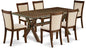 East West Furniture X777MZN32-7 7 Piece Kitchen Table Set Consist of a Rectangle Dining Table with X-Legs and 6 Light Beige Linen Fabric Parson Dining Chairs, 40x72 Inch, Multi-Color