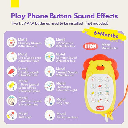 Lovvie & Joy Toddler Sofa Chair, Soft Toddler Kids Chair with Learning Toy Phone,Cloth Book and Rattle Toy,Toddler Chair Couch for Boys and Girls Ages 1+ Years Elephant