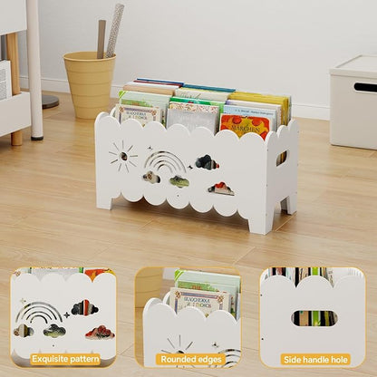 Wood Kids Bookshelf, Montessori Bookshelf, Suitable Kids Rooms, Nursery & Classroom, Kids Bookshelf and Toy Storage, Toddler Book Rack, Nursery Book Shelves, Kids Bookcase