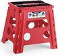Delxo Folding Step Stool,Non-Slip Stool 13 inch Height Premium Heavy Duty Foldable Stool,Kitchen Garden Bathroom Steppingstool 1 Pack in Red,Dotted Texture