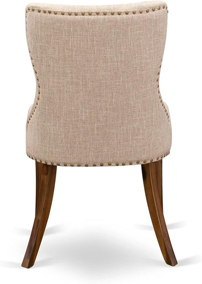 X07SI-B08-04 - 9 Pieces Mid Century Dining Set includes an Extendable Rectangle Kitchen Table, 7 Dining Chairs and 1 Modern Bench, 39x120 Inch, Antique Walnut