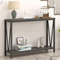 FOLUBAN Console Table for Entryway, Modern Sofa Table Behind Couch, Narrow Entry Table for Hallway, Living Room (Industrial, Dark Gray)