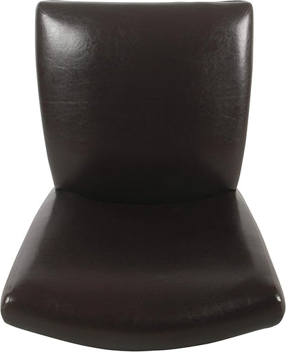 HomePop Parsons Upholstered Accent Dining Chair, Set of 2, Dark Brown Faux Leather