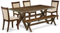 East West Furniture X777MZN32-6 6 Piece Dining Table Set Contains a Rectangle Kitchen Table with X-Legs and 4 Light Beige Linen Fabric Parson Chairs with a Bench, 40x72 Inch, Multi-Color