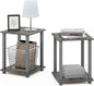 Furinno Simplistic Set of 2 End Table, French Oak Grey/Grey