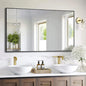 KOCUUY Black Bathroom Mirror, 55x36 Large Wall Mirror with Aluminum Frame, Black Rectangle Mirror Modern Home Decor for Bathroom, Living Room, Farmhouse, Entryway, Hang Horizontal/Vertical