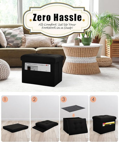 Ottoman Storage Ottoman Foot Rest Stool Foldable Bench with Storage Student Dormitory Bedroom and Entryway 17 X 13 X 13