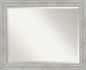 Amanti Art White Bathroom Mirror for Over Sink, 27x33 Rustic White Wash Rectangle Vanity Mirror, Large Rustic Farmhouse Wood Frame, Hangs Horizonally and Vertically, Bathroom Wall Decor, Beveled Edge