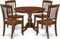 East West Furniture HBDA5-MAH-W 5 Piece Dining Set Includes a Round Dining Table with Pedestal and 4 Kitchen Chairs, 42x42 Inch, Mahogany