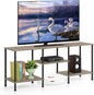 OYEAL 50 inch TV Stand for Living Room Farmhouse Entertainment Center with Storage Shelves 3 Tier TV Console Table Media Cabinet for 50 43 40 32 Inch TV, Rustic Grey