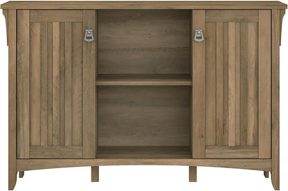 Bush Furniture Salinas Accent Storage Cabinet with Doors in Reclaimed Pine