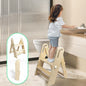 WOOD CITY Step Stool Foldable for Toddlers, Adjustable Kids Step Stool for Bathroom Sink Toilet Potty Training Stool with Handles Child Kitchen Counter Stool Helper Montessori Kitchen Stools