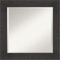 Amanti Art Brown Wall Mirror 26x26 Rustic Plank Espresso Square Bathroom Mirror for Wall Decor Living Room, Medium Country Rustic Frame, Hangs Horizonally and Vertically, Bathroom Decor, Beveled Edge