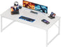 PRAISUN 63 x 29.5 Inch Computer Desk with Deeper Desktop, Gaming Office Writing Work Desk for Home Office, Study, Bedroom, Work from Home, Metal Frame, White