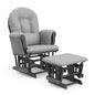 Storkcraft Premium Hoop Glider & Ottoman (Pebble Gray/Light Gray) — GREENGUARD Gold Certified Nursery Glider, Solid Wood Craftsmanship, Smooth-Gliding Nursery Chair and Ottoman, Award-Winning