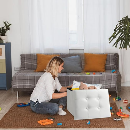Ottoman Storage Ottoman Foot Rest Stool Foldable Bench with Storage Student Dormitory Bedroom and Entryway 17 X 13 X 13