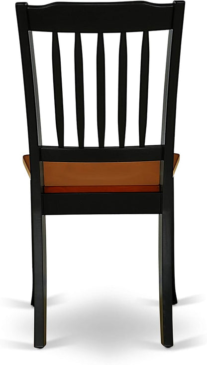 East West Furniture LGDA5-BCH-W 5 Piece Modern Dining Table Set Includes a Rectangle Wooden Table with Butterfly Leaf and 4 Dining Chairs, 42x84 Inch, Black & Cherry