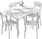 VECELO 5-Piece Dining Table Set for 4, Kitchen Rectangular Dinette with Wooden Chairs for Small Space, Apartment, Breakfast Nook, White