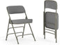 Flash Furniture Hercules Series Metal Folding Chairs with Cushioned Seats, Fabric Upholstered Event Chairs, Set of 2, Gray