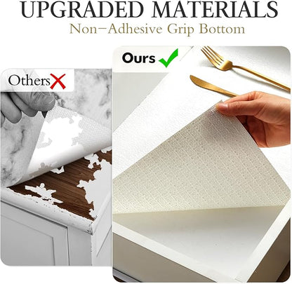 Beautysaid Shelf and Drawer Liner for Kitchen Cabinet, Non Adhesive Non Slip Shelf Paper Waterproof Washable Thickened for Dresser Pantry Shelve Bathroom Protector Liner(White,23.6 in x 20 FT)