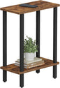 TUTOTAK Small Side Table, Narrow End Table, Skinny Sofa Table, Slim Nightstand, Couch Table, Living Room, Bed Room, Brown TB01BB062